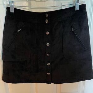 NWT black suede mini skirt